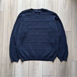 Men's Classic Checkered Navy Sweater